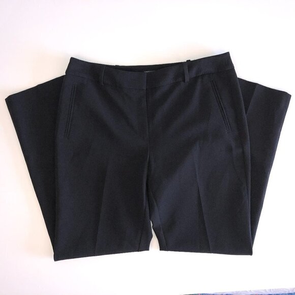 Adrianna Papell Pants Straight Leg Mid Rise Black Career Trouser Womens Size 12 - Picture 3 of 10